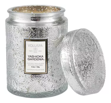 Ароматическая свеча Gardenia Colonia (гардения): свеча в маленькой стеклянной банке с крышкой 156г