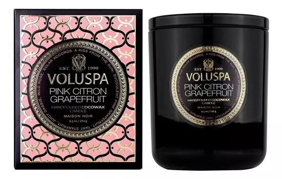 Ароматическая свеча Pink Citron Grapefruit (розовый цитрон и грейпфрут): свеча в подарочной коробке 270г
