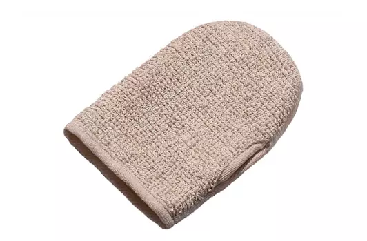 Двусторонняя рукавица для душа из бамбукового полотна и рами