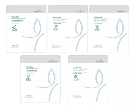 Гидрогелевая маска для лица с антиоксидантным эффектом Antioxidant Glutathione Hydrogel Mask 30г: Маска 5шт
