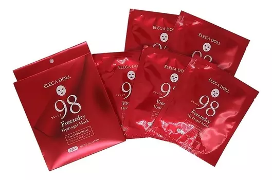 Гидрогелевая маска для лица с фуллереном Elega Doll 98 Fresh Hydrogel Mask 5шт
