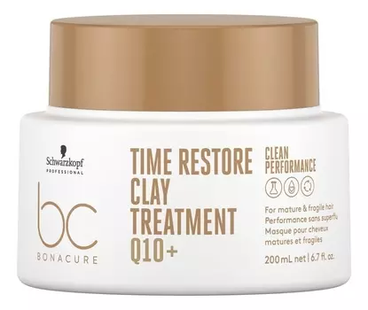 Глиняная маска для длинных волос BC Time Restore Clay Treatment Q10+: Маска 200мл