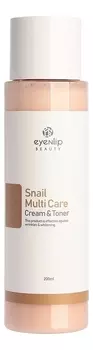 Крем-тонер для лица с муцином улитки Snail Multi Care Cream &amp; Toner 200мл