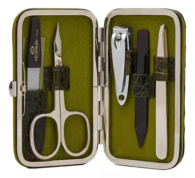 Маникюрный набор из 5 предметов Faux Crocodile Medium Manicure Olive