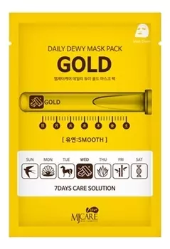 Маска тканевая для лица c золотом MJ Care Daily Dewy Mask Pack Gold Smooth 25г