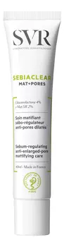 Матирующий гель-уход для лица Sebiaclear Mat + Pores 40мл