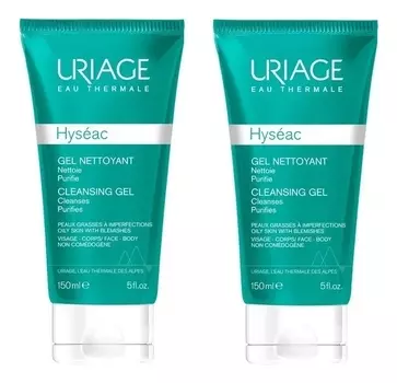 Мягкий очищающий гель для лица Hyseac Gel Nettoyant: Гель 2*150мл
