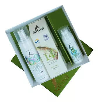 Набор Бархатные ножки и ладошки (крем для пяток и локтей No13 50мл + крем для рук No14 50мл + пенка для снятия макияжа No53 165мл)