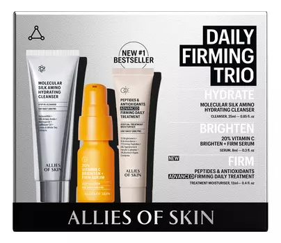 Набор для лица Daily Firming Trio (молекулярный гель-пенка 25мл + сыворотка с 20% витамина С 8мл + пептидный крем 12мл)