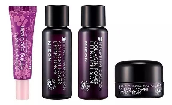 Набор для лица с коллагеном Collagen Miniature (тонер Power Lifting Toner 40мл + эмульсия Power Lifting Emulsion 40мл + сыворотка Collagen 100 9,3мл + крем Power Lifting Cream 15мл)