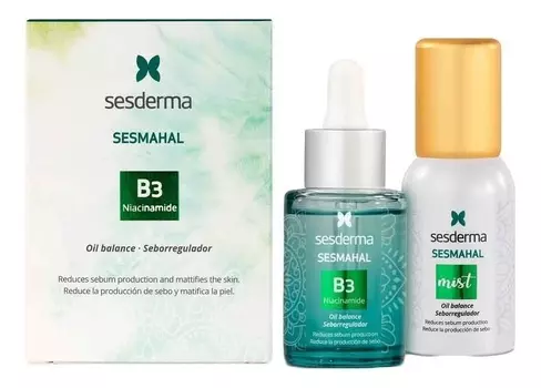 Набор для лица себорегулирующий Sesmahal B3 Niacinamide 2*30мл (сыворотка + спрей-мист)
