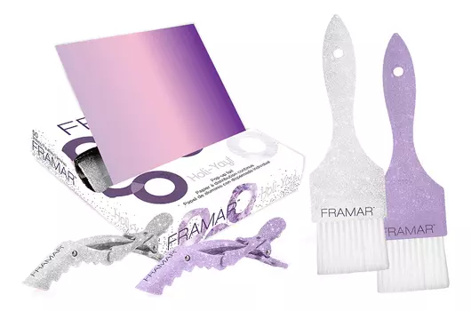 Набор для волос Вдохновение праздника Holi-Yay (кисти для окрашивания Мечта колориста 2шт + зажимы для волос 2шт + вытяжная фольга с тиснением 50 листов)