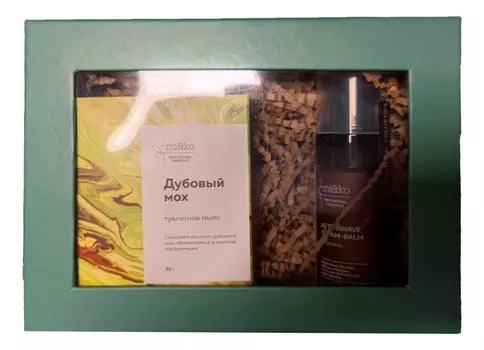 Набор Дубовый мох (крем-бальзам после бритья 30мл + туалетное мыло для бритья 75г)