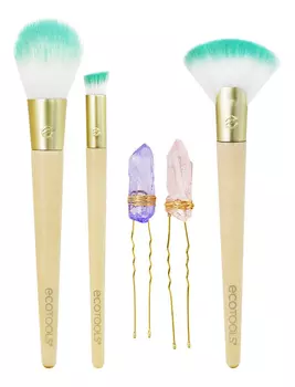 Набор Glossy Finish (кисть д/макияжа 3шт + заколка д/волос 2шт)