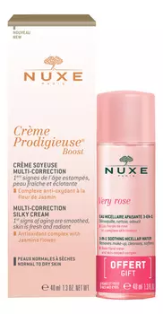 Набор (крем для лица Creme Prodigieuse Boost 40мл + мицеллярная вода 3 в 1 Very Rose Eau Micellaire Apaisante 40мл)