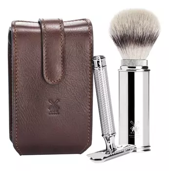 Набор Travel (чехол + помазок + Т-образная бритва)