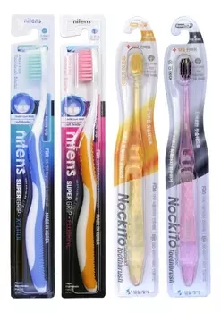 Набор зубных щеток cо сверхтонкой двойной щетиной (щетка Nitens 2шт + щетка Nockito 2шт)