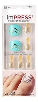 Накладные ногти для педикюра Модные ножки Impress Press-On Pedicure BIPT013C 24шт