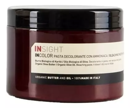 Обесцвечивающая паста с органическим маслом ши Incolor Pasta Decolorante Con Ammoniaca 500г