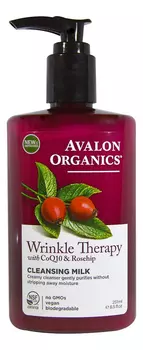 Очищающее молочко для лица с коэнзимом и экстрактом шиповника Wrinkle Therapy With CoQ10 &amp; Rosehip Cleansing Milk 251мл
