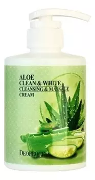 Очищающий крем для тела массажный с экстрактом алоэ Aloe Clean &amp; White Cleansing &amp; Massage Cream 430мл