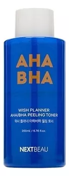 Отшелушивающий пилинг-тонер с кислотами Wish Planner AHA BHA Peeling Toner 200мл