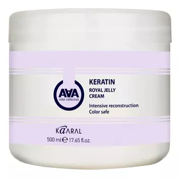 Питательная крем-маска для восстановления окрашенных и химически обработанных волос AAA Keratin Royal Jelly Cream 500