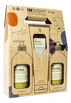 Подарочный набор для волос Anti-Frizz (шампунь 400мл + кондиционер 400мл + маска 250мл): Дизайн Девушка