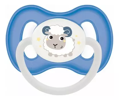 Пустышка симметричная силиконовая 6-18мес Bunny &amp; Company (голубая)