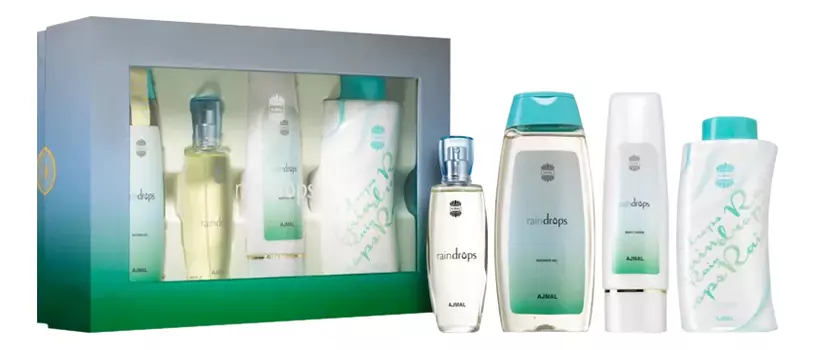 Raindrops: набор (п/вода 50мл + гель д/душа 200мл + лосьон д/тела 100мл + пудра д/тела 100г)