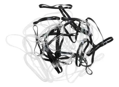 Резинки для волос силиконовые Midi 50шт: Черно-белые