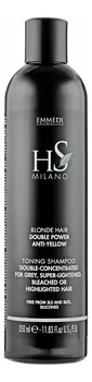Шампунь для обесцвеченных волос с двойным пигментом HS Milano Blonde Hair Double Power Anti-Yellow Shampoo: Шампунь 350мл
