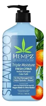 Шампунь для волос Тройное увлажнение Triple Moisture Fresh Citrus Herbal Shampoo: Шампунь 500мл