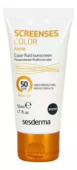 Солнцезащитное тональное средство Screenses Fluido con Color SPF50 50мл: Brown