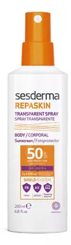 Солнцезащитный спрей для тела Repaskin Spray Transparente 200мл: Спрей SPF50
