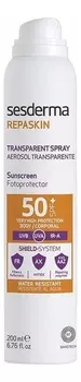 Солнцезащитный спрей для тела Repaskin Transparente Aerosol 200мл: Спрей SPF50
