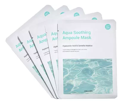 Тканевая маска для лица с экстрактом центеллы и гиалуроновой кислотой Aqua Soothing Ampoule Mask 20мл: Маска 5шт