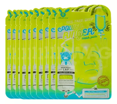 Тканевая маска для лица с экстрактом чайного дерева Tea Tree Deep Power Ringer Mask Pack: Маска 10*23мл