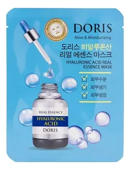 Тканевая маска для лица с гиалуроновой кислотой Doris Hyaluronic Acid Real Essence Mask 25мл: Маска 1шт