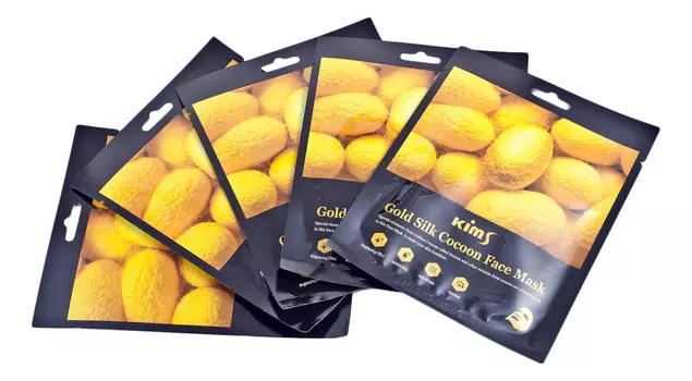 Тканевая маска для лица с протеином кокона шелкопряда Gold Silk Cocoon Face Mask 30г: Маска 5шт