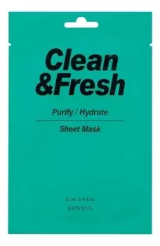 Тканевая маска для очищающего и увлажняющего эффекта Clean &amp; Fresh Purify-Hydrate Sheet Mask 22мл: Маска 3шт