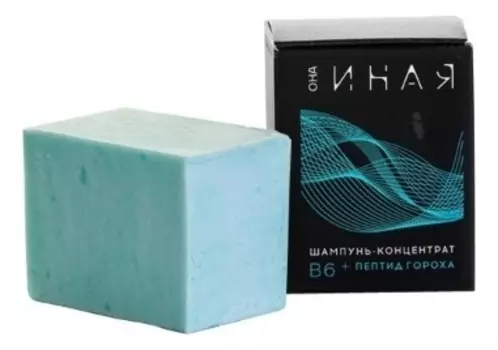 Твердый шампунь-концентрат для волос В6 + пептид гороха Она Иная 70г