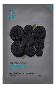 Успокаивающая тканевая маска с углем Pure Essence Mask Sheet Charcoal 23мл: Маска 1шт