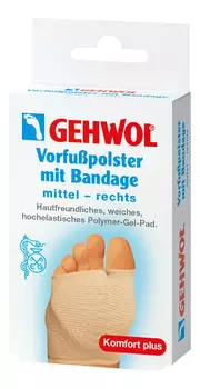Защитная подушка под плюсну из гель-полимера и бандажа Vorfubpolster: Правая