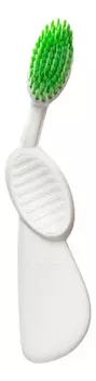 Зубная щетка для правшей с резиновой ручкой Toothbrush Flex Brush White/Green SRB-074