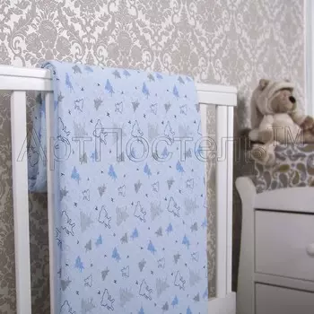 Покрывало "Мишки-малышки" Голубой р. 140х200