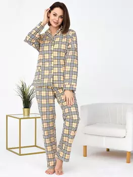 Жен. пижама с брюками арт. 17-0431 Желтый р. 54