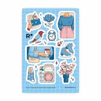 Стикер "Синий георгин"