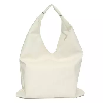 Белая сумка хобо из экокожи