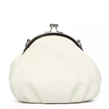 Белая сумка из экокожи с застежкой фермуар